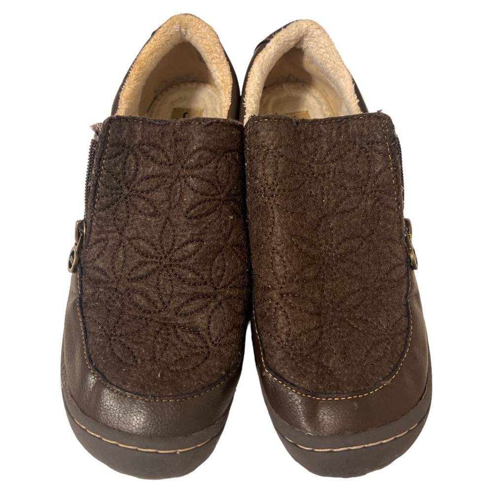 Jambu JBU Women’s memory foam slip on zip up‎ fur lined shoes 8M